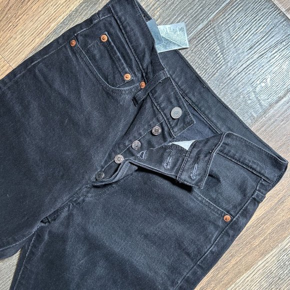 Levi's 501 Black Button Fly Jeans Size W27 L30 - Picture 2 of 4